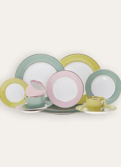 ASSIETTE A DESSERT EN PORCELAINE COLORÉE TILLEUL