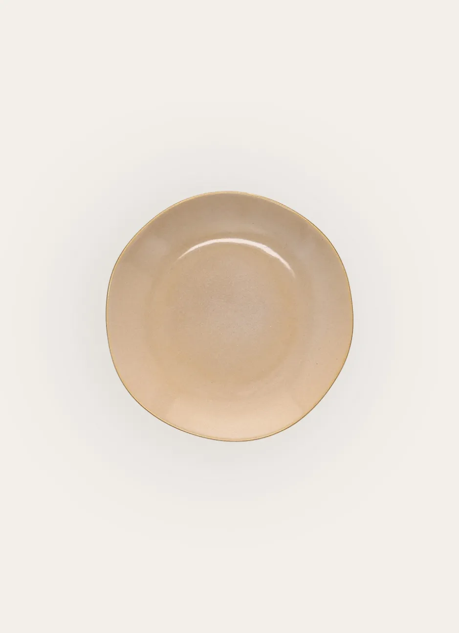 ASSIETTE À DESSERT EN GRÈS JAUNE