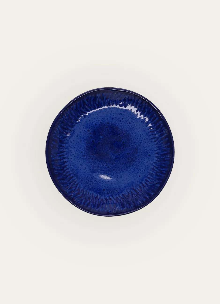 ASSIETTE À DESSERT EN GRÈS KONKANI BLEU FONCÉ