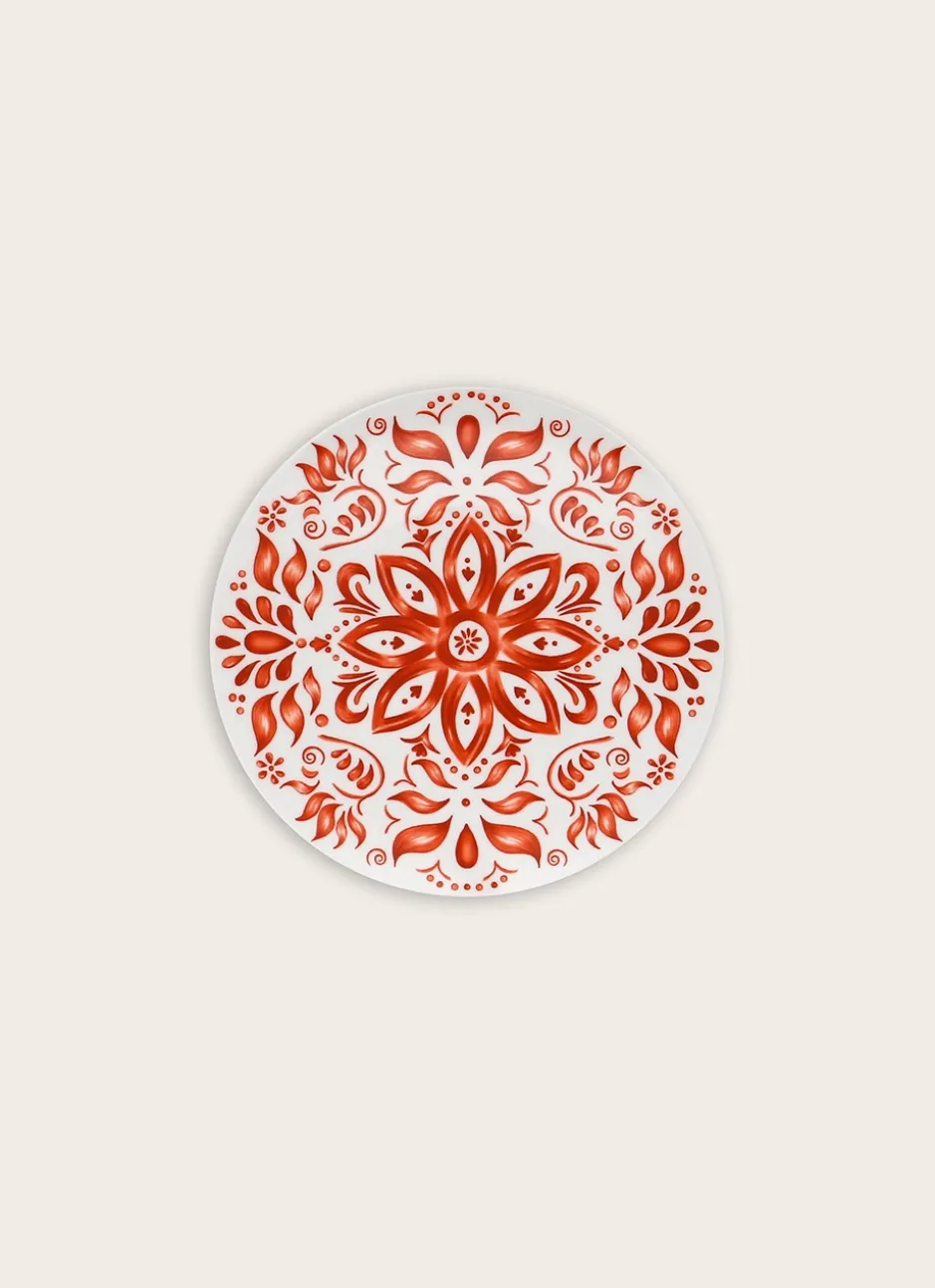 ASSIETTE À DESSERT EN PORCELAINE COLORÉE BASQUE