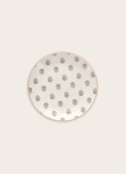 ASSIETTE À DESSERT EN PORCELAINE GALM BLANC / VERT
