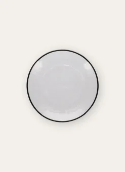ASSIETTE DESSERT EN VERRE FILE TRANSPARENT/NOIR