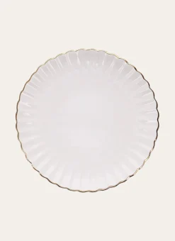 ASSIETTE PLATE CHARME BLANC / DORÉ