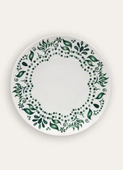 ASSIETTE PLATE COLORÉE EN PORCELAINE vert