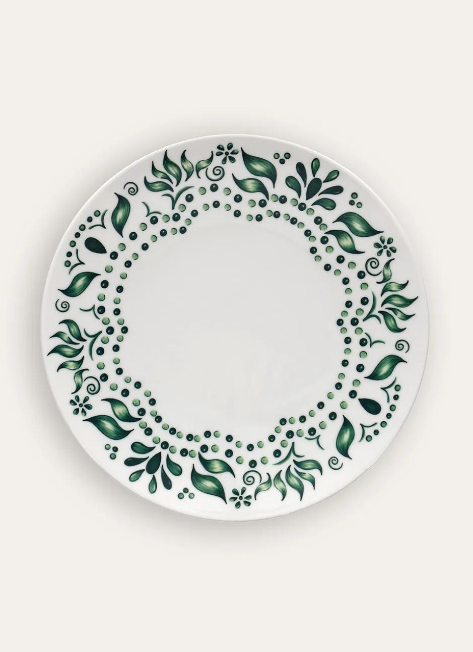 ASSIETTE PLATE COLORÉE EN PORCELAINE vert