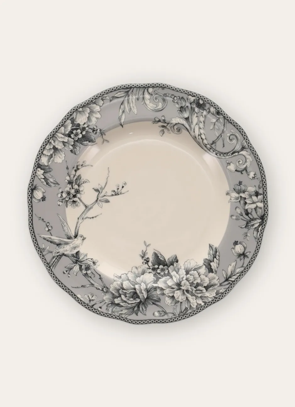 ASSIETTE PLATE EN GRÈS ADELAÏDE GRIS SOURIS
