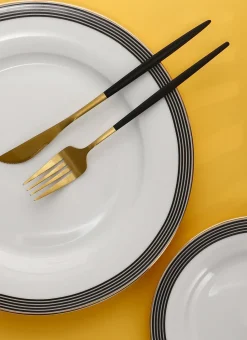 ASSIETTE PLATE EN PORCELAINE SONGE Noir