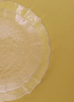 ASSIETTE PLATE EN VERRE ÉCLATANTE TRANSPARENT