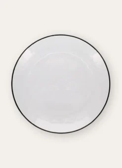 ASSIETTE PLATE EN VERRE FILE NOIR