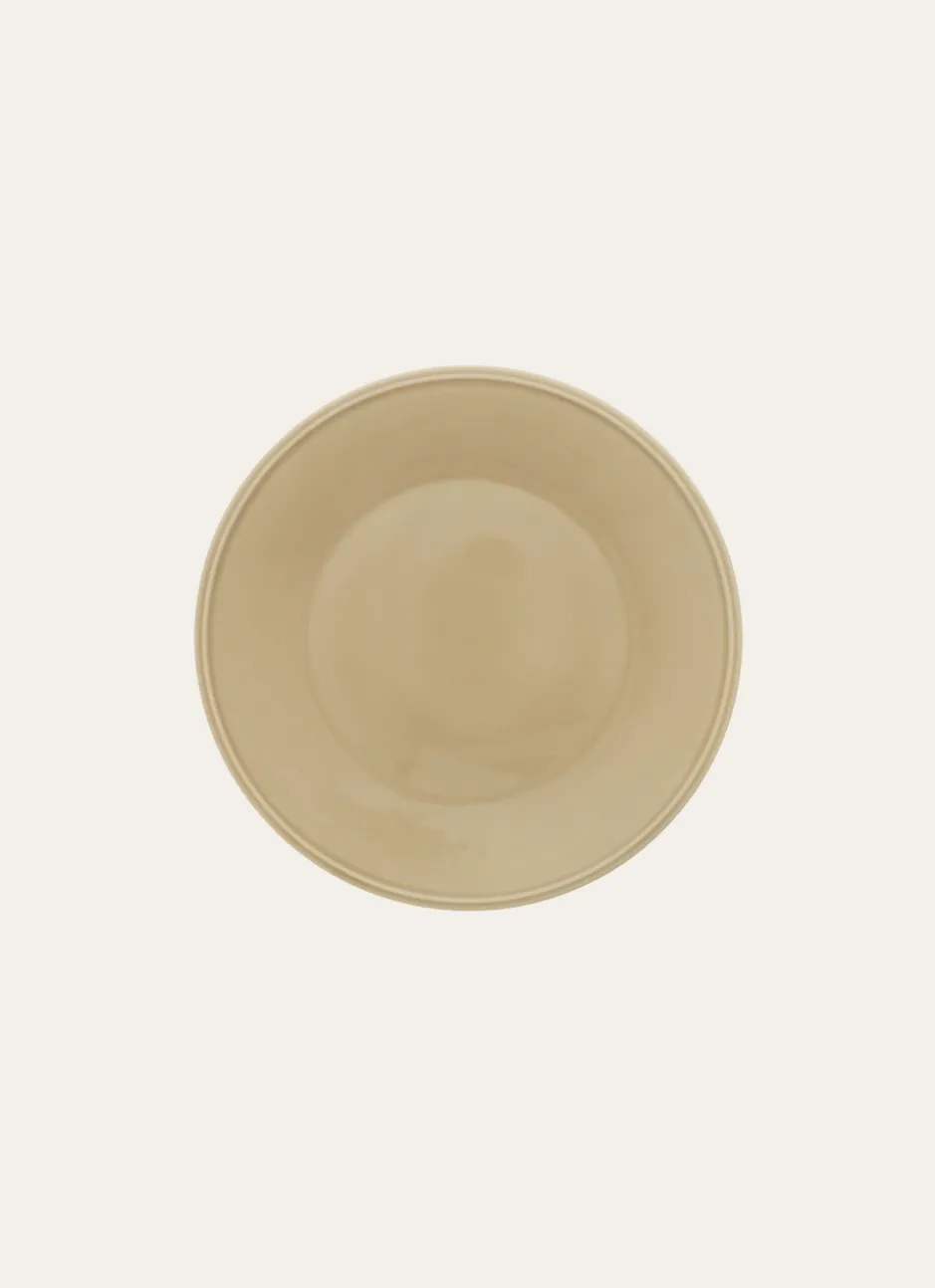 ASSIETTE PLATE UNIE EN FAÏENCE BEIGE