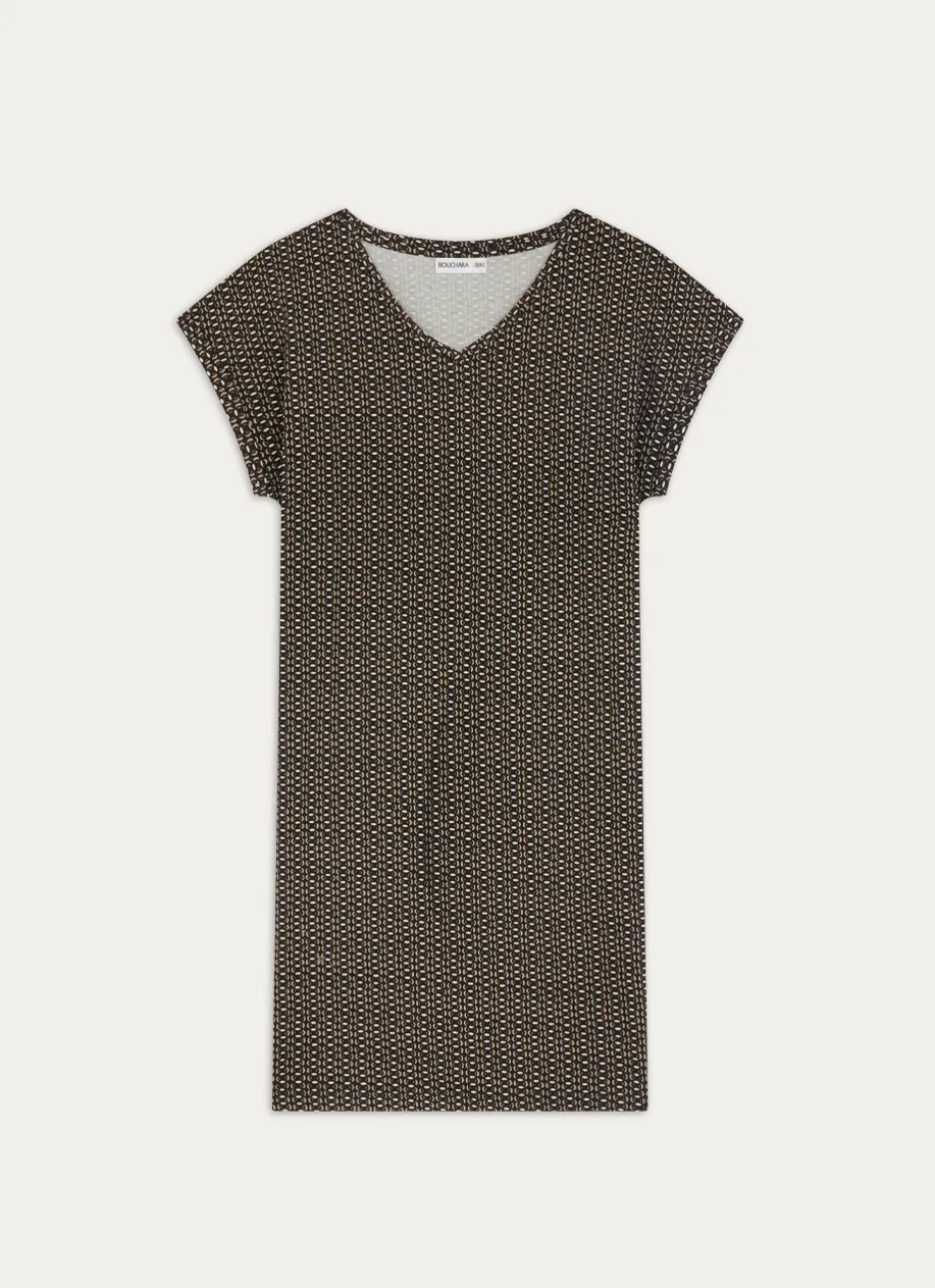 BIG TEE MANCHES COURTES EN COTON IMPRIMÉ NOIR