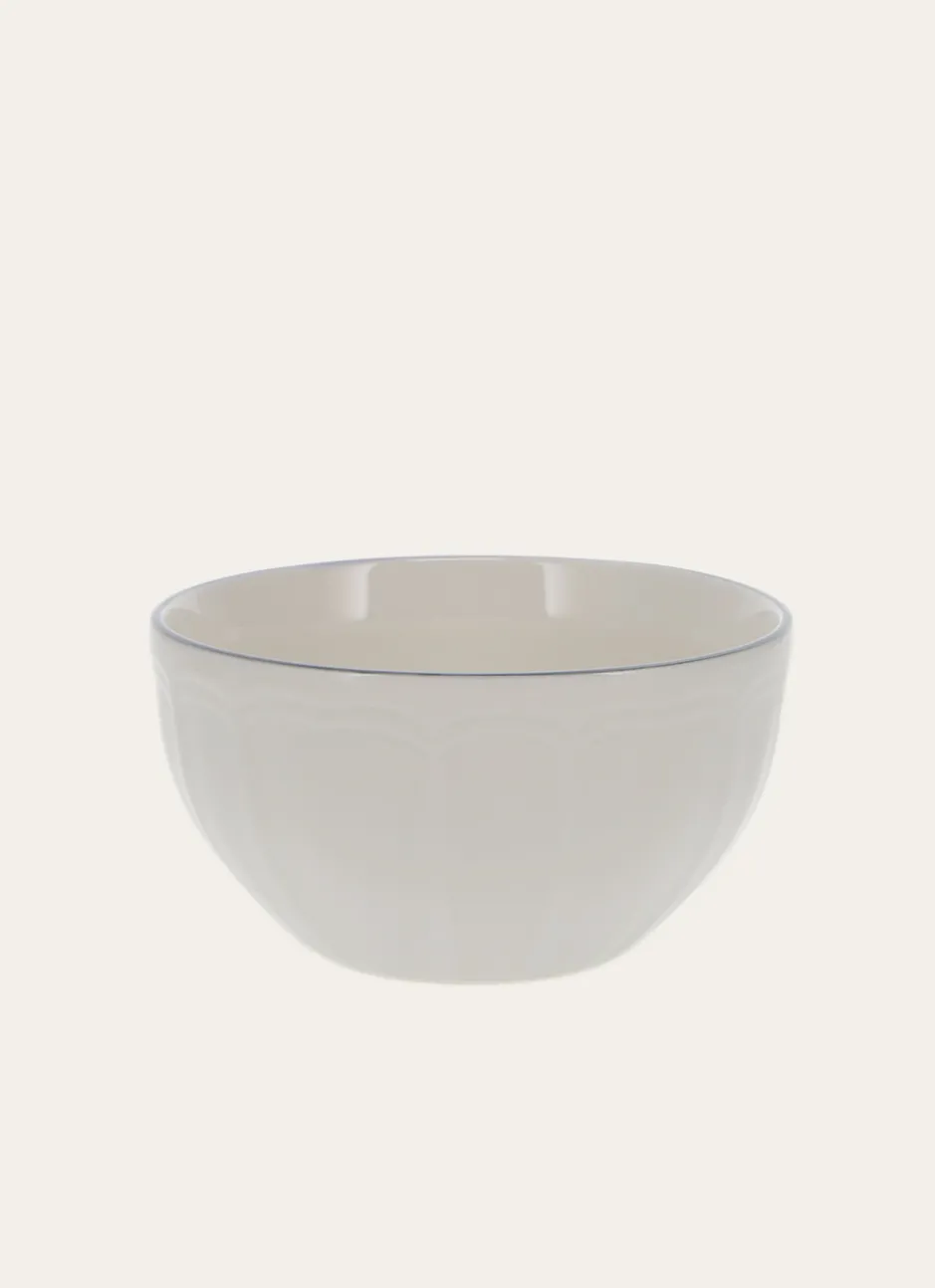 BOL EN PORCELAINE BLANC/GRIS