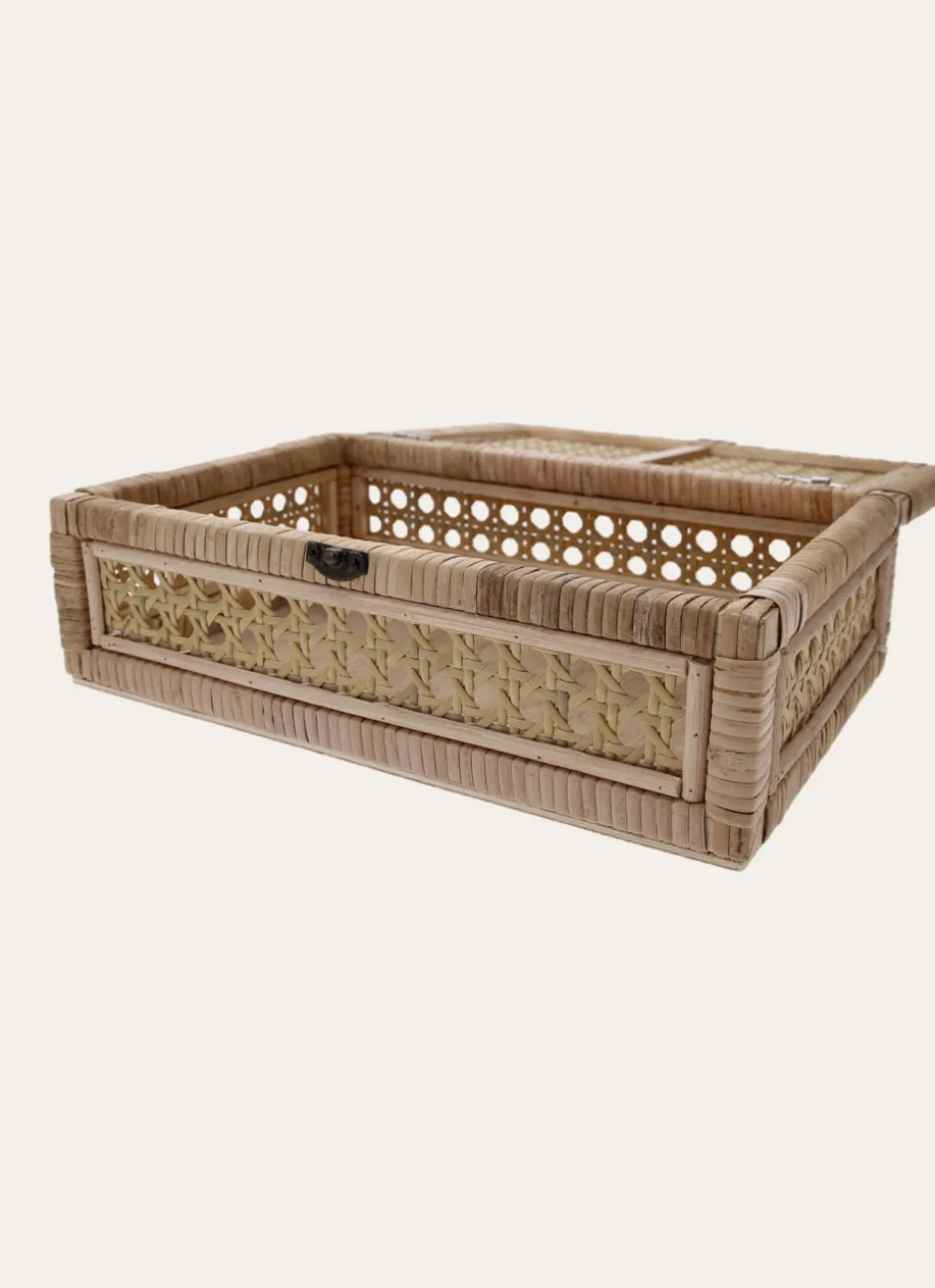BOÎTE DE DÉCORATION EN CANNAGE NATUREL