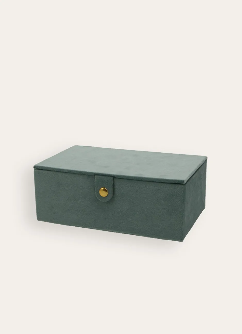 BOÎTE DE RANGEMENT EN VELOURS - GRANDE VERT D'EAU