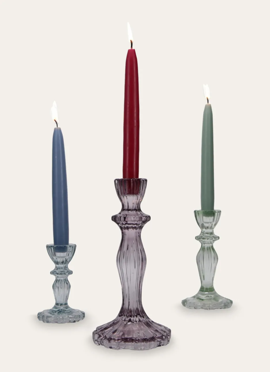 BOUGEOIR EN VERRE ESPRIT CHANDELIER PARME