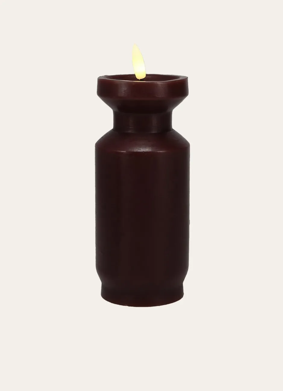 BOUGIE EN CIRE - MÈCHE LED CRAVAT BORDEAUX