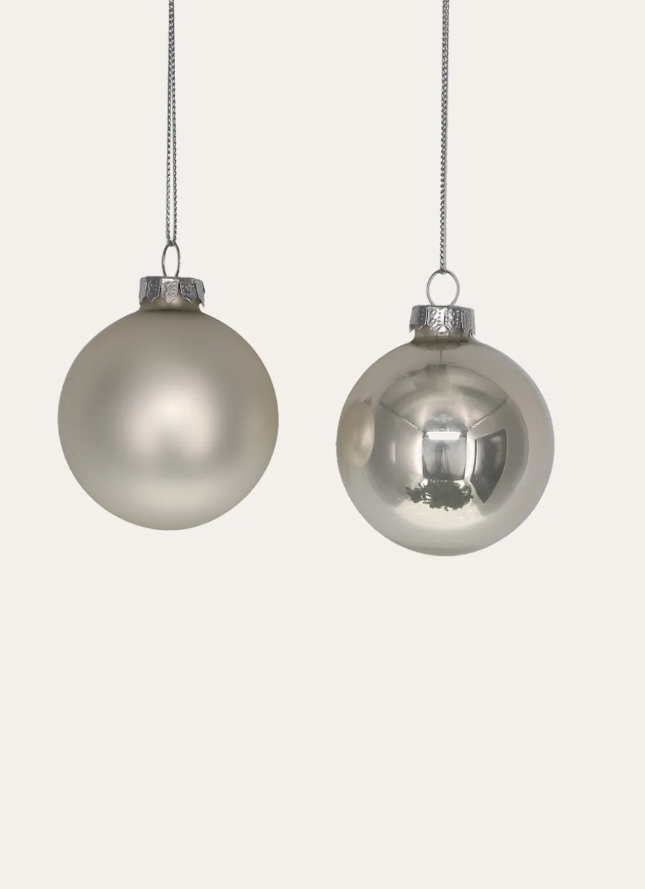 BOULE EFFET BRILLANT ET MAT (MODÈLE ALÉATOIRE) BLANC NACRE
