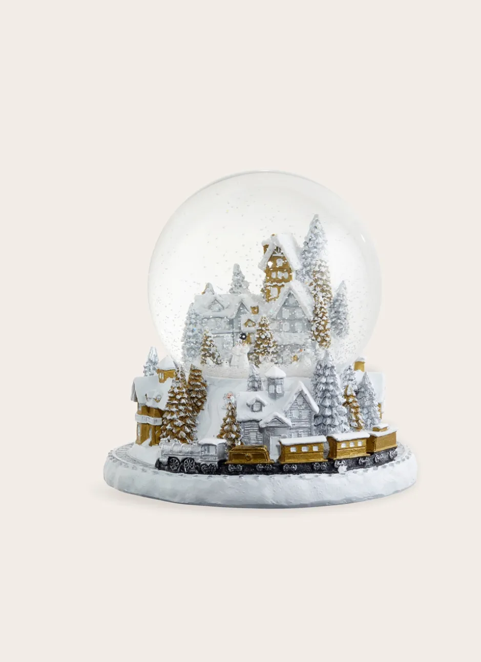 BOULE À NEIGE MUSICALE - VILLAGE BLANC