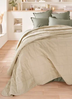 BOUT DE LIT MATELASSÉ UNI BEIGE
