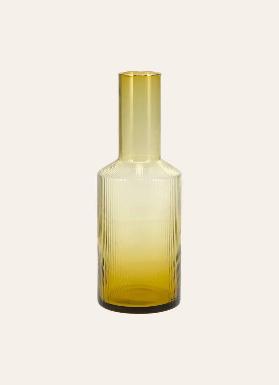 CARAFE EN VERRE STRIÉ TILLEUL