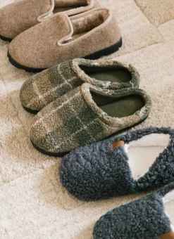 CHAUSSONS À CARREAUX THEOPHILE VERT KAKI
