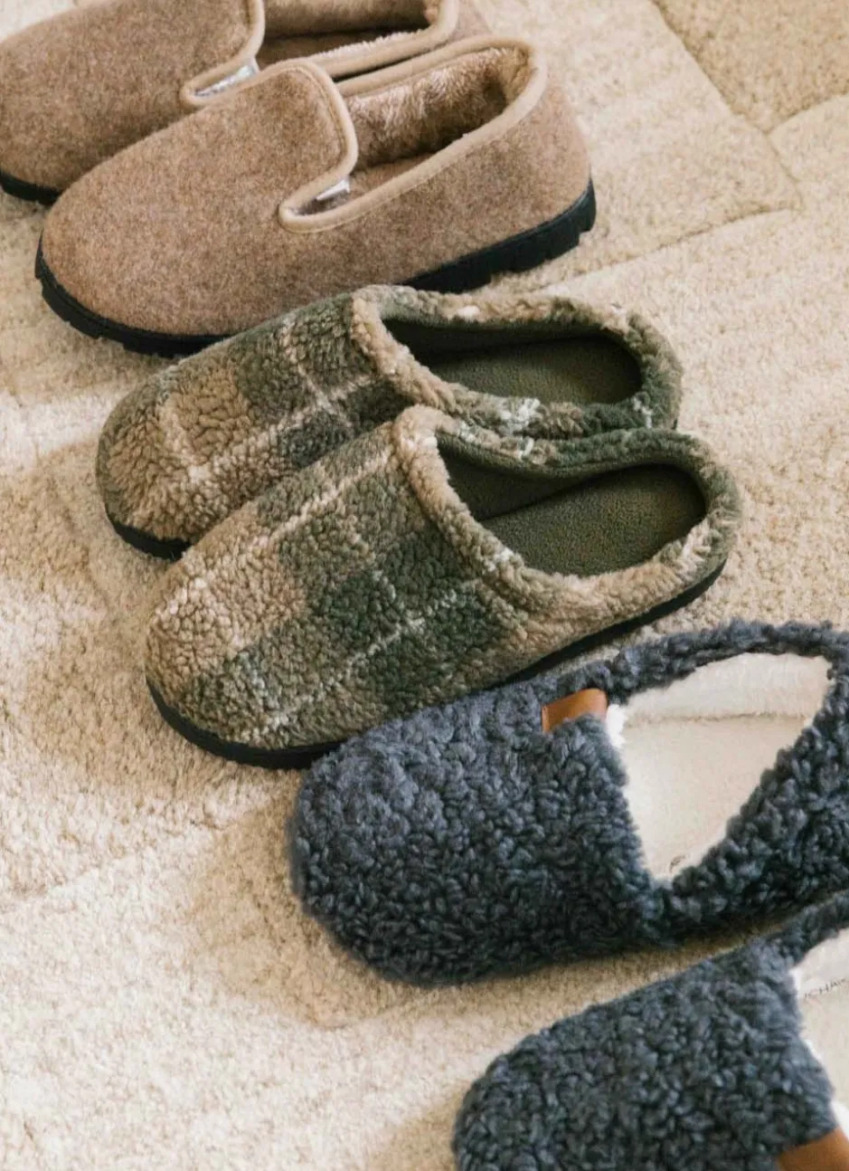 CHAUSSONS À CARREAUX THEOPHILE VERT KAKI
