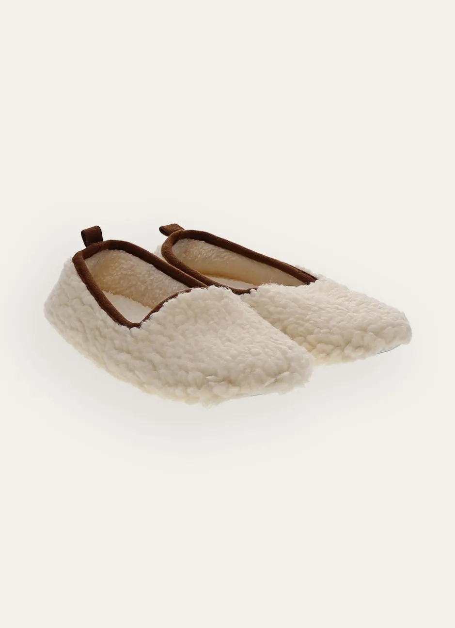 CHAUSSONS UNIS EN SHERPA ACHILLE BLANC