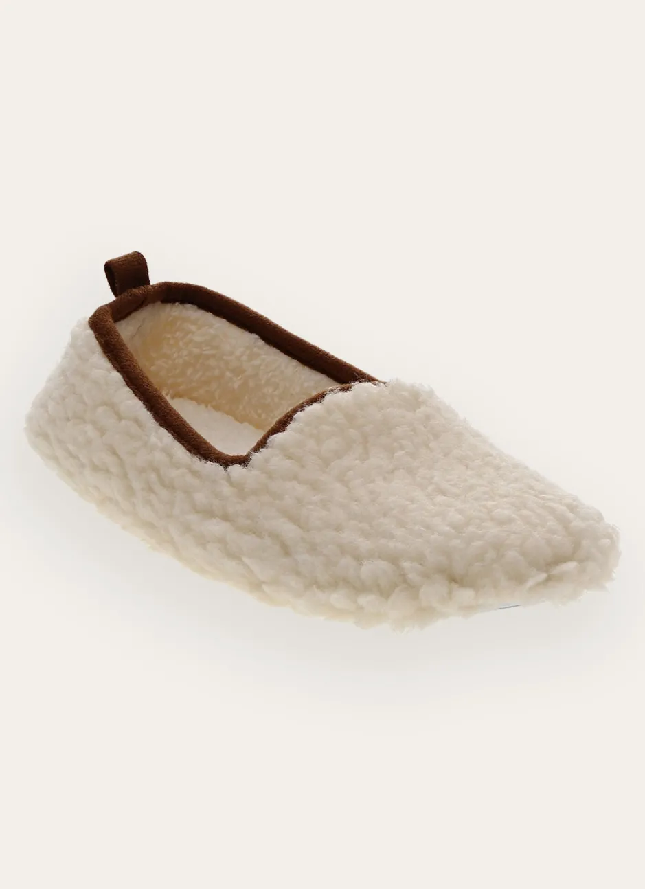 CHAUSSONS UNIS EN SHERPA ACHILLE BLANC