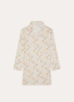 CHEMISE DE NUIT EN DOUBLE GAZE DE COTON MULTICOLORE