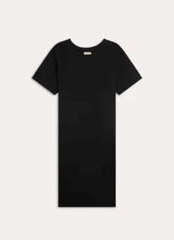 CHEMISE DE NUIT MANCHES COURTES UNI EN COTON Noir