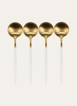 COFFRET DE 4 CUILLÈRES À CAFÉ SOVI DORE