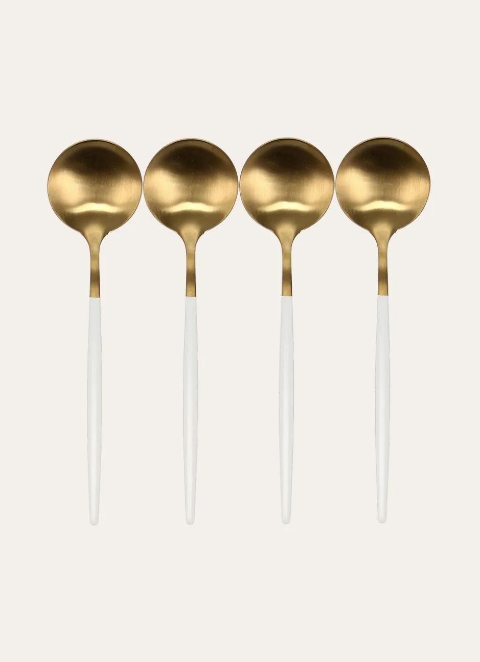 COFFRET DE 4 CUILLÈRES À CAFÉ SOVI DORE