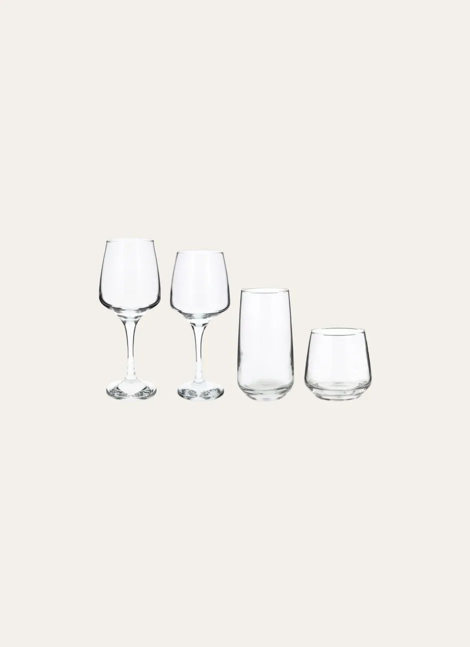 COFFRET DE 6 VERRES À PIED FORME TRAPÈZE TRANSPARENT