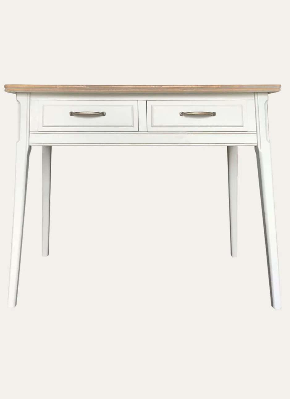 CONSOLE 2 TIROIRS BLANC