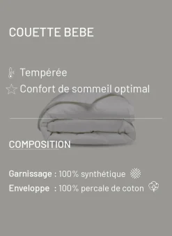 COUETTE LÉGÈRE ENFANT 200G EN FIBRES RECYCLÉES BLANC