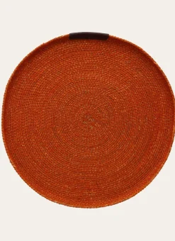 COUPELLE RONDE EN FIBRES NATURELLES GRAND FORMAT ORANGE