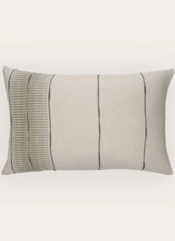 COUSSIN AVEC RAYURE TISSÉE KAKI