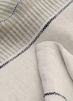 COUSSIN AVEC RAYURE TISSÉE KAKI