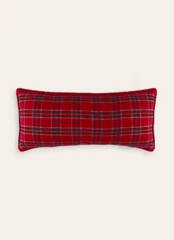 COUSSIN À CARREAUX EN LAINAGE JACQUARD ROUGE