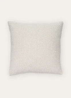 COUSSIN CARRÉ EN TISSU BOUCLETTE BLANC