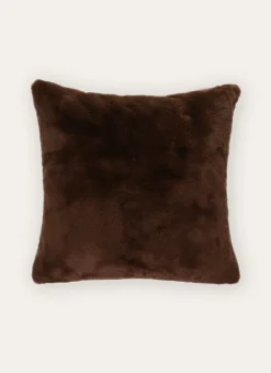 COUSSIN DÉHOUSSABLE EN FAUSSE FOURRURE MARRON