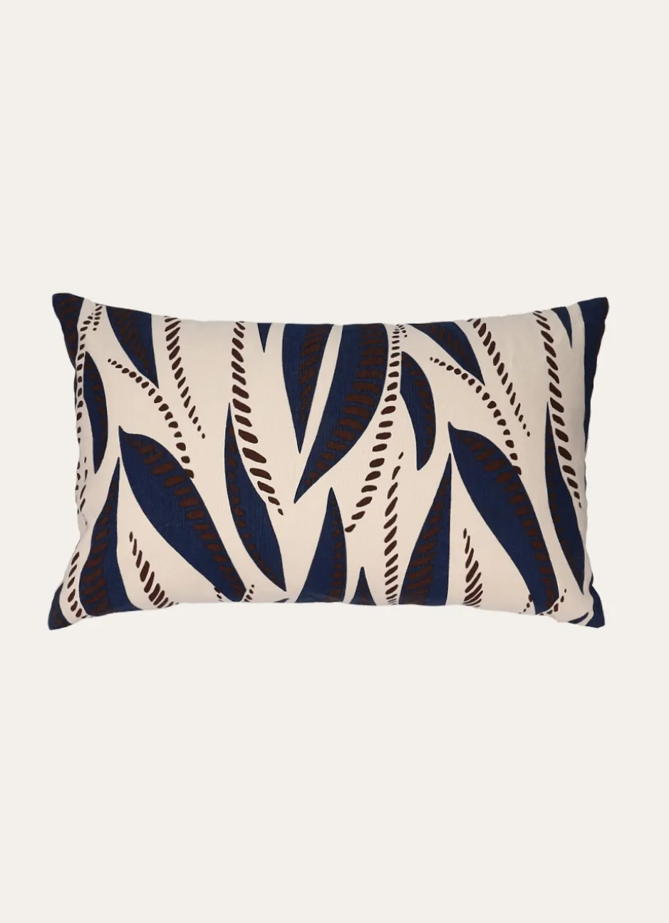COUSSIN IMPRIMÉ FEUILLE CORALIE IVOIRE