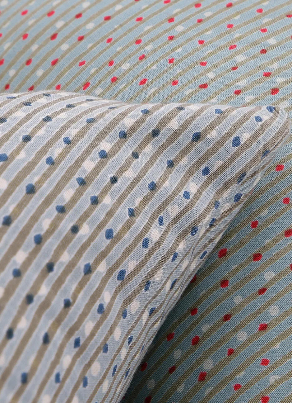 COUSSIN IMPRIMÉ MICRO MOTIFS POIS - CARRÉ BLEU