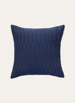 COUSSIN JACQUARD BICOLORE MOTIFS TRIANGLES Bleu MARINE