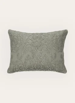 COUSSIN JACQUARD EN RELIEF MOTIF FEUILLAGE vert