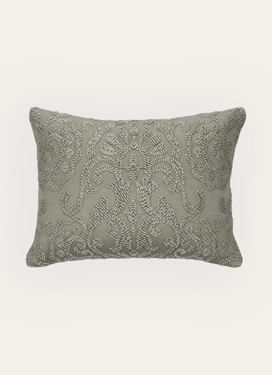 COUSSIN JACQUARD EN RELIEF MOTIF FEUILLAGE vert