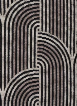 COUSSIN JACQUARD EN VELOURS CHENILLE NATUREL/NOIR