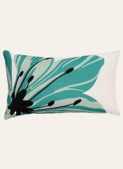 COUSSIN SOPHIE FLORAL BRODÉ VERT LAGON