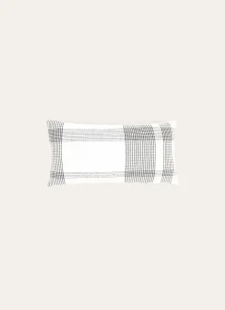 COUSSIN TISSÉ AVEC CARREAUX PLACÉS BLANC / NOIR