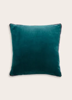 COUSSIN UNI EN VELOURS DE COTON VERT MALACHITE